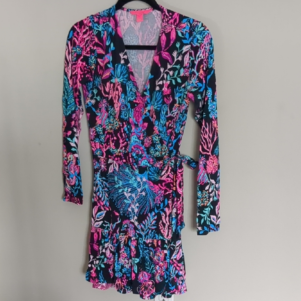 Lilly Pulitzer Pink and Gray Floral Dress